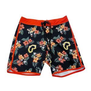 Men's Disney Mickey Mouse & Minnie Mouse Tropical Print Swim Trunks Size Small